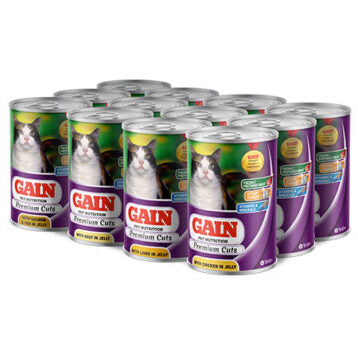 GAIN Premium Cuts Cat Food 12x400g
