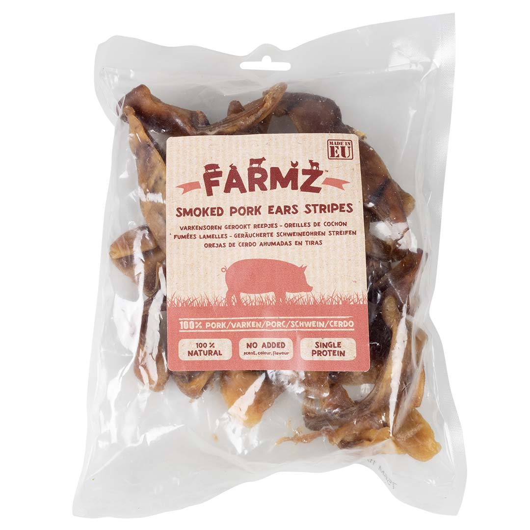 Farmz pigs ears smoked strips 250gr