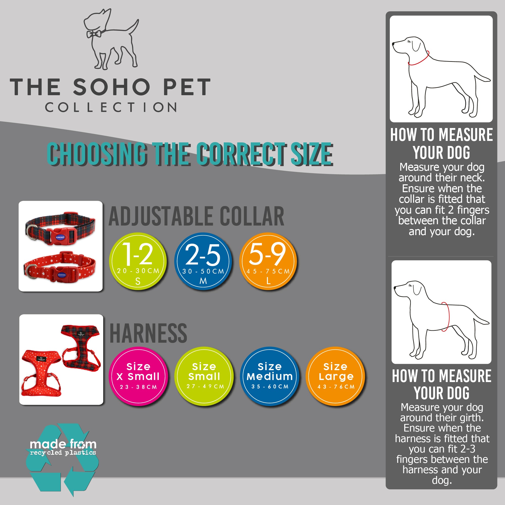Ancol The Soho Pet Collection Zig Zag Collar Size 2-5 30-50cm Medium