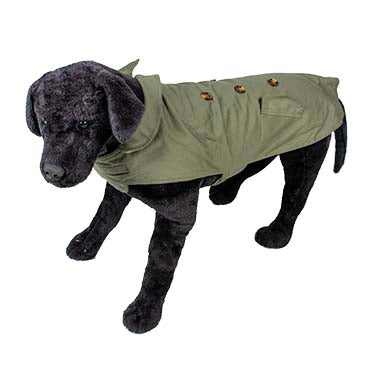 Dog Jacket Trench Coat Green