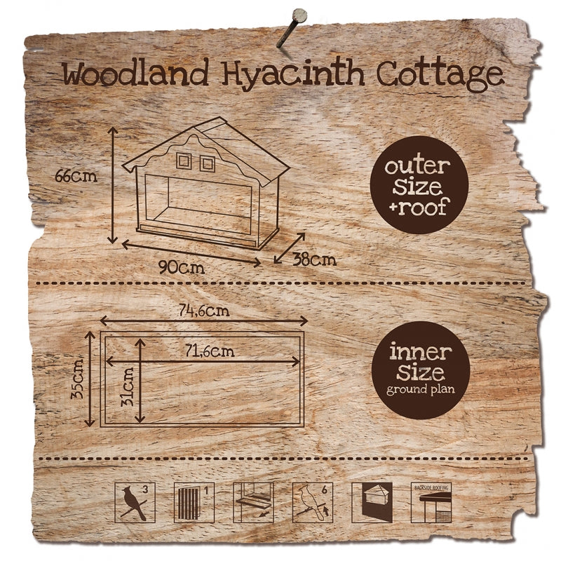 Woodland Aviary Hyacinth Cottage 90x38x66cm