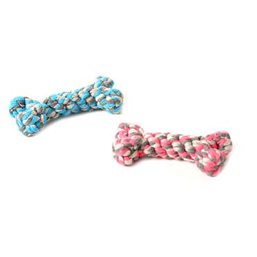 Tug Toy Knotted Bone 8cm blue/pink