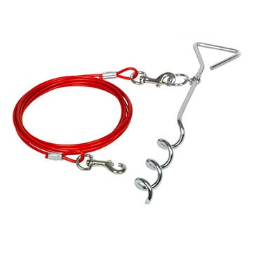 Duvo+ Tie Out Stake With Rope Red 40cm