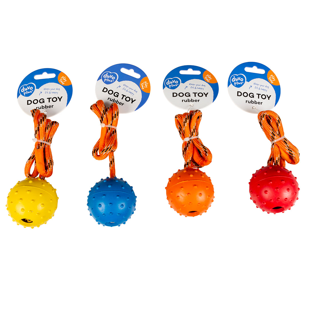 Rubber Dental Ball With Rope Mix 33cm mixed colors