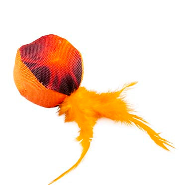 Flash Ball with feathers 12x4x4,5cm orange