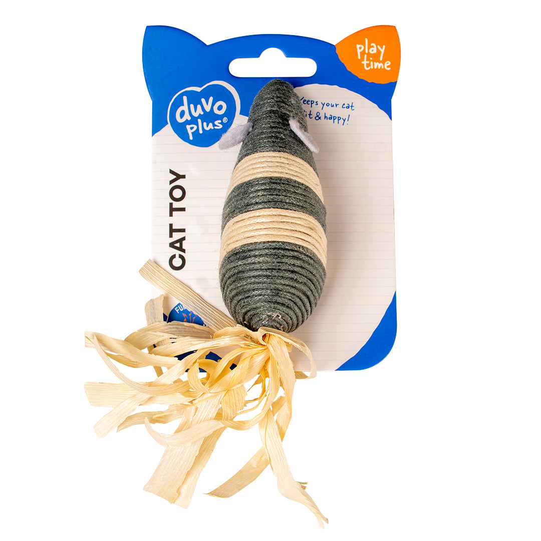 Rope big mouse with corn strings 20x3,7x3,5cm grey