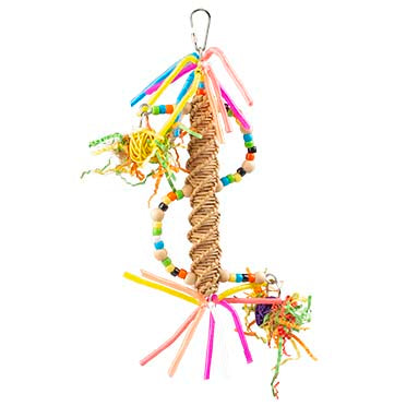 Colourful spiral pendant in straw 25,5x12,7x3,3CM Multicolour