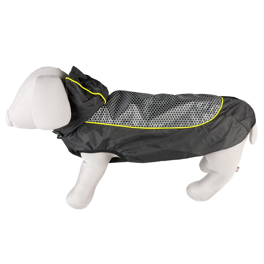 Dog raincoat hi vis sporty Black/yellow Small