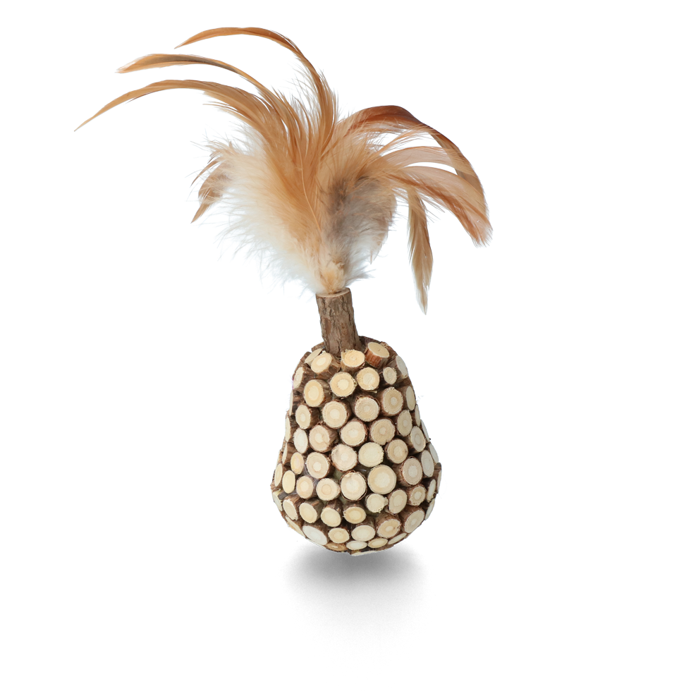 Addicted Wooden wobbler with feathers