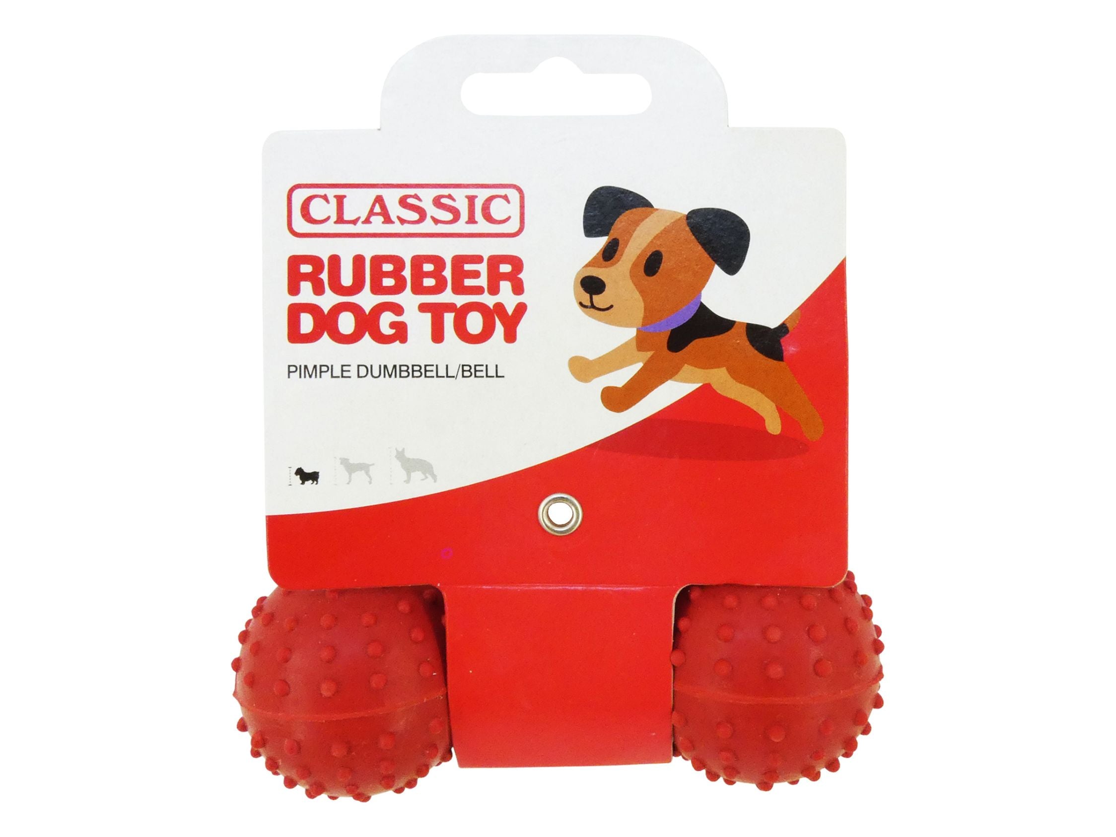 Rubber Pimple Dumbbell/Bell 11Cm - 4.5" - Wag n Tails Pet Shop