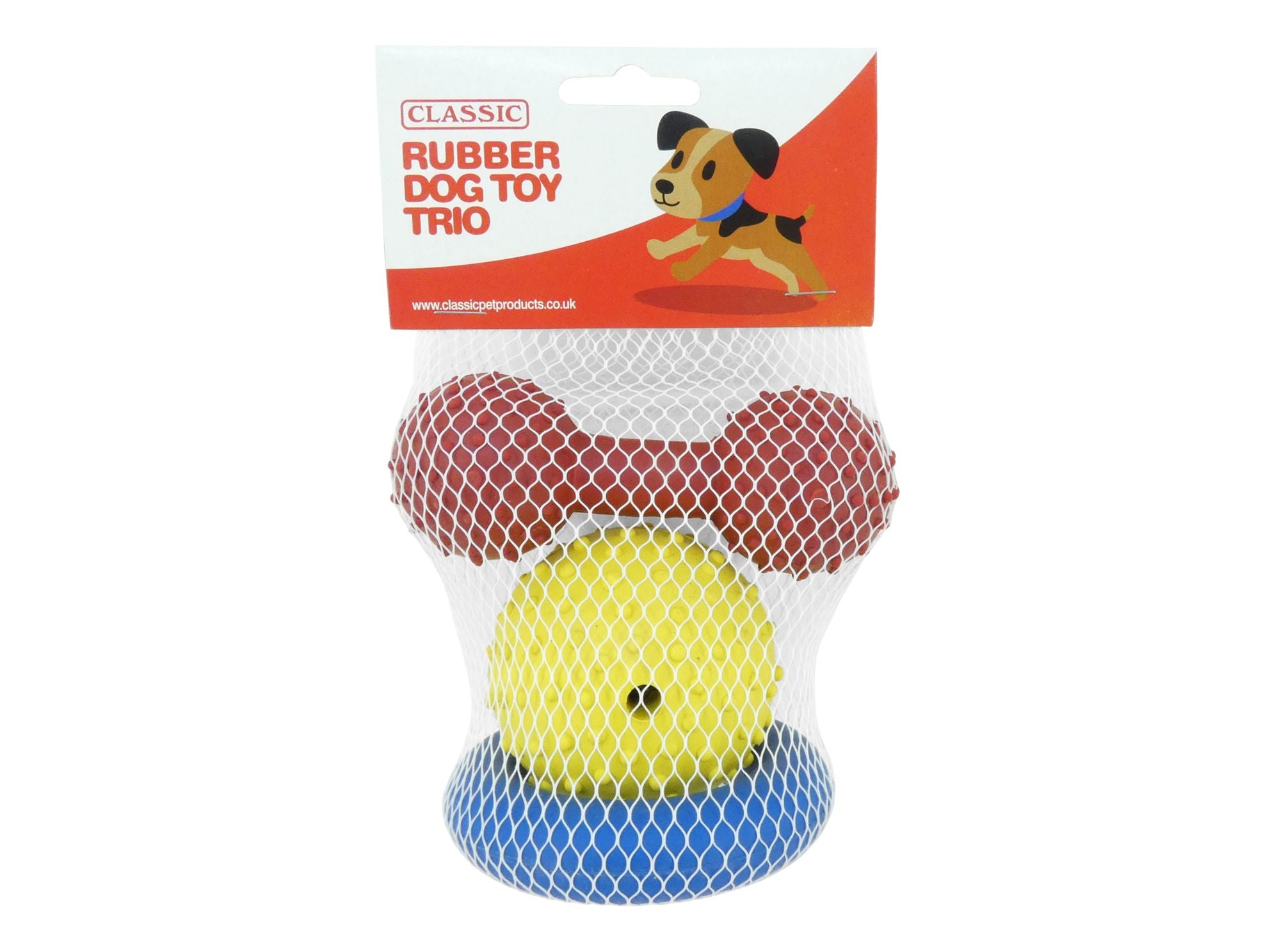Rubber Toy Trio Pack (3Pc) Asstd - Wag n Tails Pet Shop