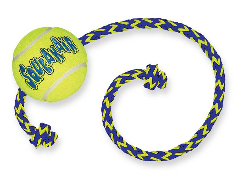 Kong Squeaker Tennis Ball W/Rope Med