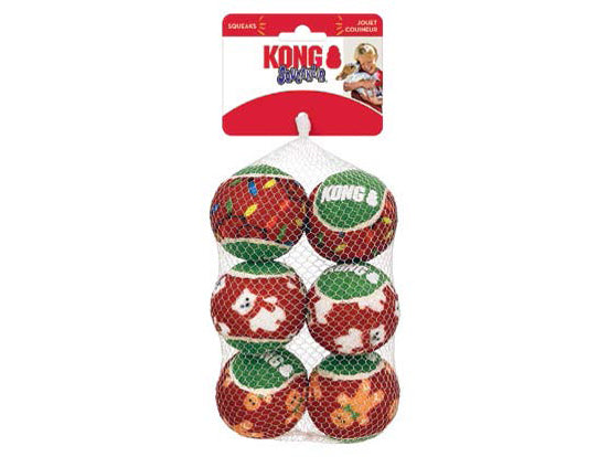 KONG Holiday SqueakAir® Balls 6-pk Medium