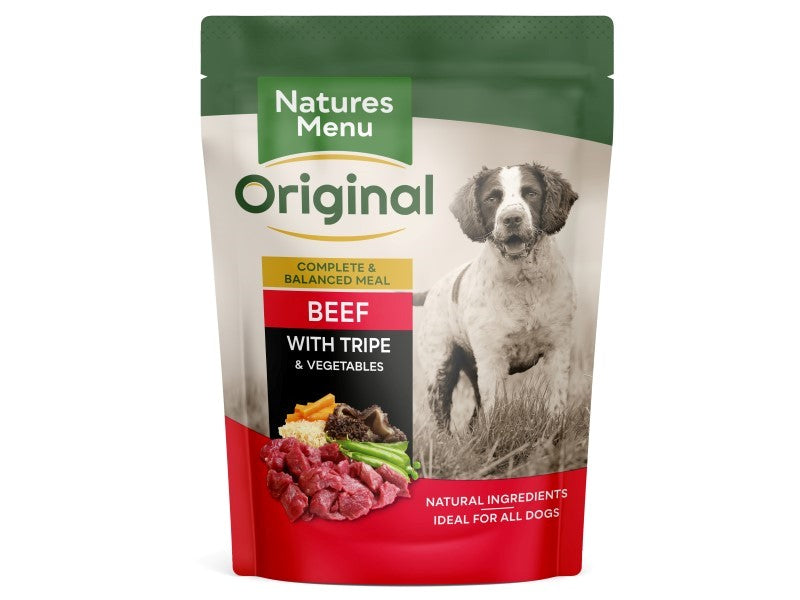 Natures Menu Adult Dog Pouch Beef & Tripe 300g
