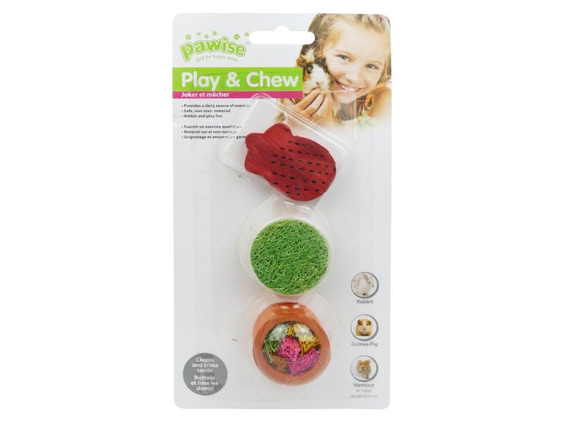 Wood N Loofah Small Animal Toy Mix 3Pc