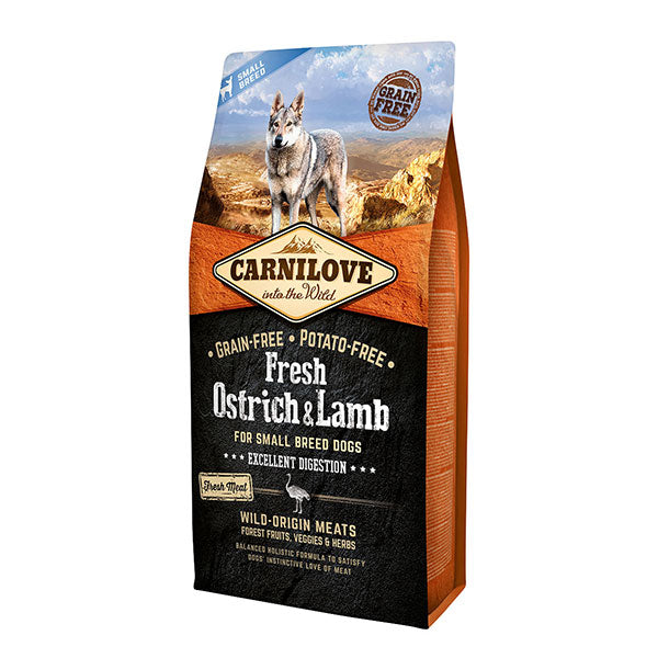 Carnilove Fresh Ostrich & Lamb Small Breed Grain Free Adult Dog Food 1.5KG