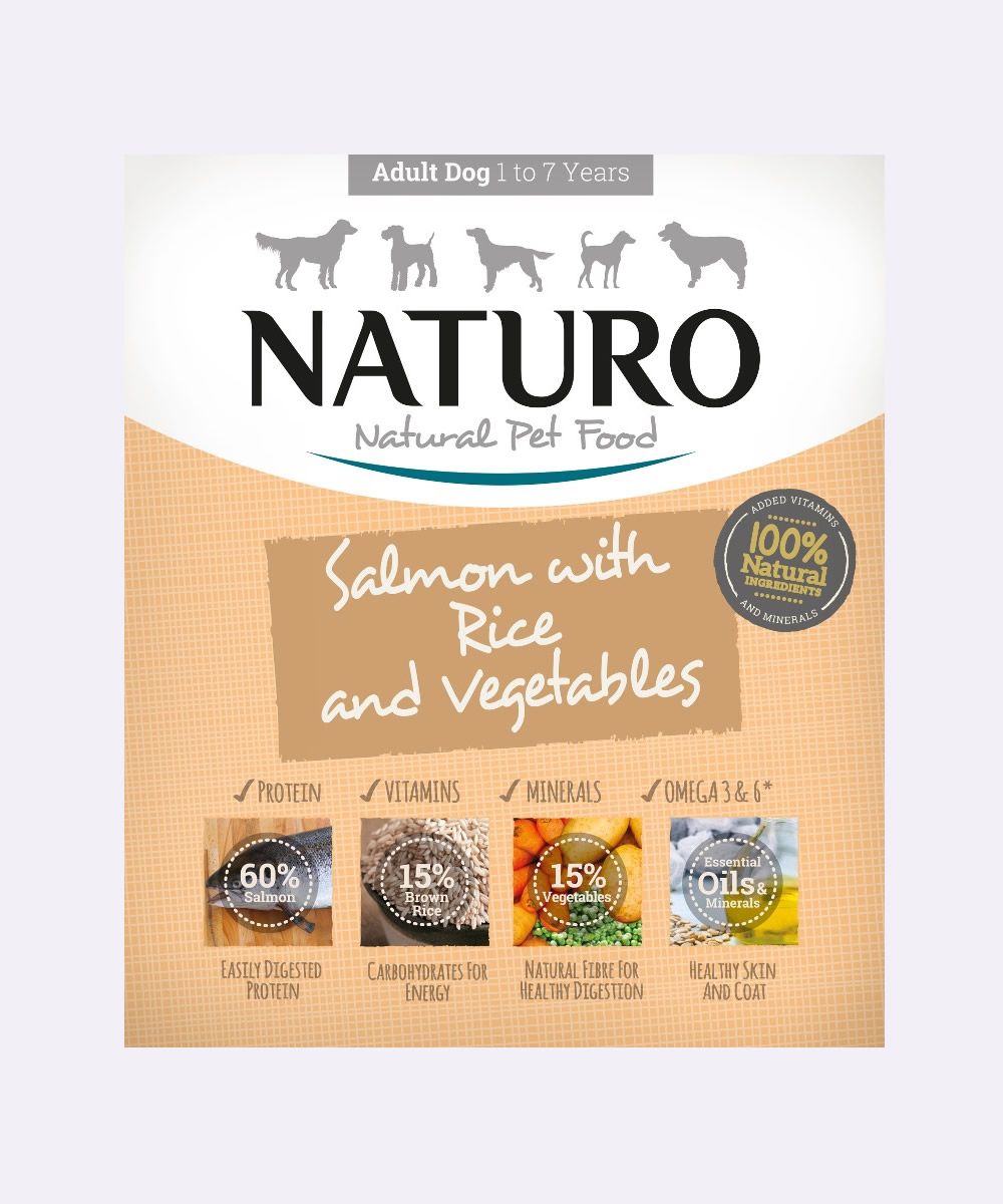 Naturo Adult Salmon & Rice Wet Dog Food 150g